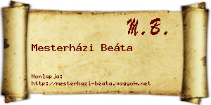 Mesterházi Beáta névjegykártya