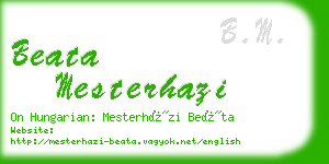 beata mesterhazi business card